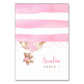 Numéro De Table Carton de table pour Baby Shower Teddy Bear Rose B (Par défaut)