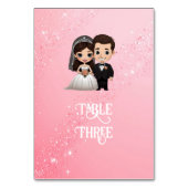 Numéro De Table Cartons d'invitation de mariage roses avec étincel (Dos)