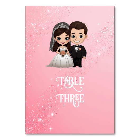 Numéro De Table Cartons d'invitation de mariage roses avec étincel (Par défaut)