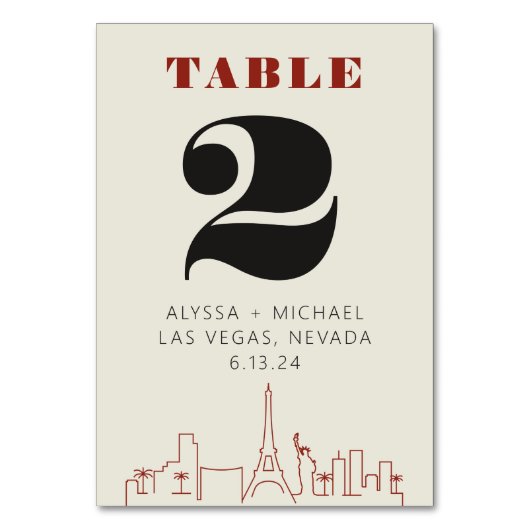 Numéro De Table Casino Las vegas Mariage Skyline (Par défaut)