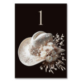 Numéro De Table Casquette blanc Cowgirl avec fleurs (Dos)