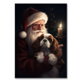 Numéro De Table Cavalier King avec le Père Noël Festif Noël (Dos)