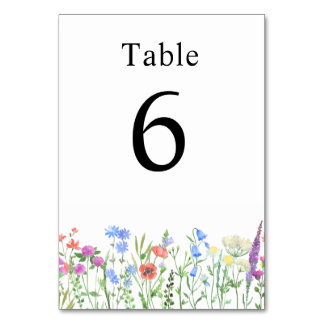 Numéro De Table Célébration de Baby Shower Fleur Sauvage Multicolo