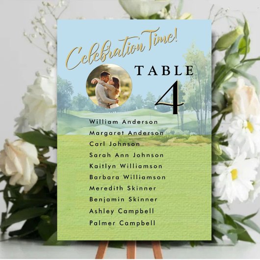 Numéro De Table Celebration Golf Wedding Seating 10 Guest Names