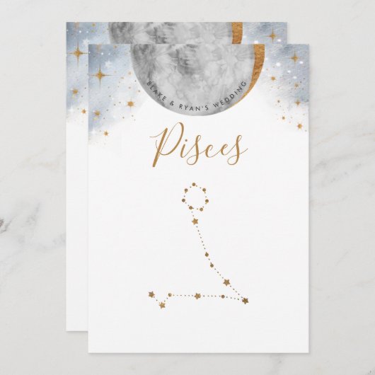 Numéro de table céleste, Constellation de Poissons (Devant / Derrière)