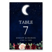 Numéro De Table Céleste Mariage Sky Stars Lune Floral (Par défaut)