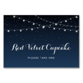 Numéro De Table Céleste Marine Bleu étoiles Mariage de nuit Étique (Devant)