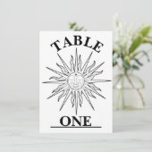 Numéro de table céleste soleil fantaisiste noir et (Debout devant)
