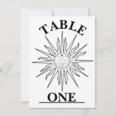 Numéro de table céleste soleil fantaisiste noir et (Dos)