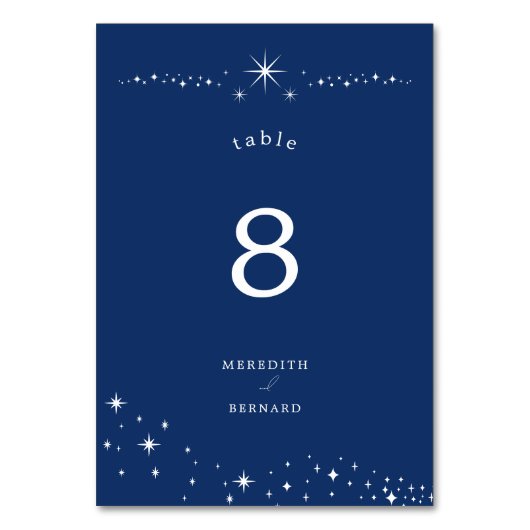Numéro De Table Celestial Elegant Wedding Stars Navy Blue (Par défaut)