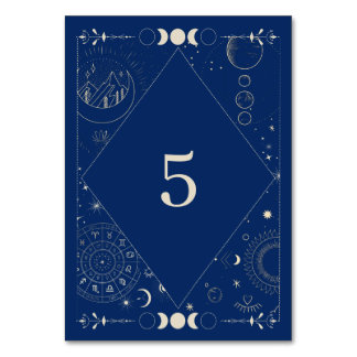 Numéro De Table Celestial sun moon cosmic ethereal wedding