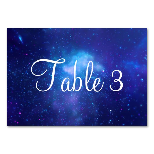Numéro De Table Centre céleste galactique Voie lactée bleu aqua (Dos)