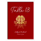 Numéro De Table Cercle double bonheur fleur mariage chinois (Dos)
