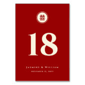 Numéro De Table Cercle rouge double bonheur Mariage chinois modern (Par défaut)