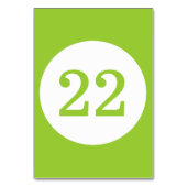 Numéro de table Cercle vert et blanc pomme (Dos)