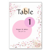 Numéro De Table Cercles Confetti Roses (Dos)