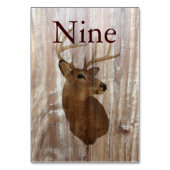 Numéro De Table cerf à grains de bois rustique la chasse est au-de (Dos)