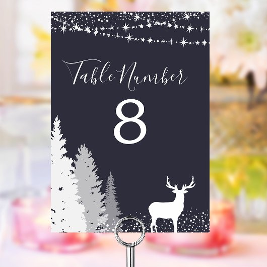 Numéro De Table Cerf des Bois Marine
