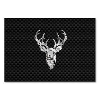 Numéro De Table Cerf sauvage d'argent sur le décor de fibre de car
