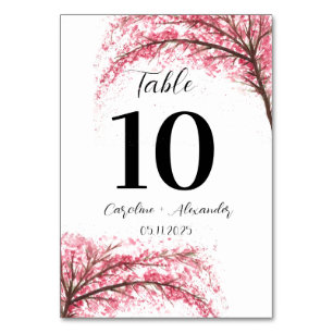 Numéro De Table Cerise fleur moderne Oriental Sakura Mariage