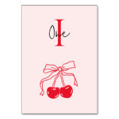 Numéro De Table Cerise rose et rouge (Dos)