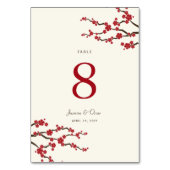 Numéro De Table Cerisiers Fleurs de Cerisier Rouges Mariage Élégan (Par défaut)