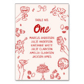 Numéro De Table C'est Amore ! Mariage italien rouge (Dos)