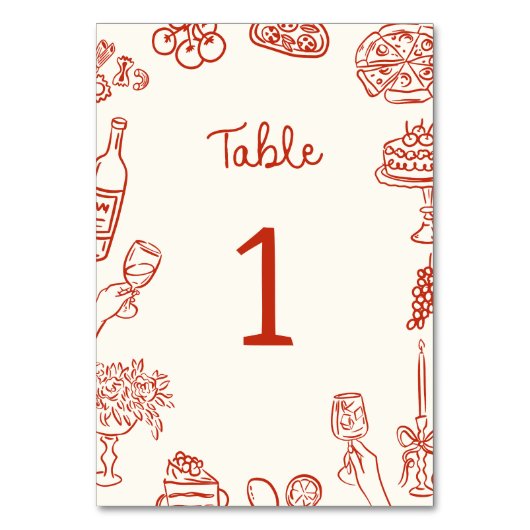 Numéro De Table C'est plus rouge illustré (Par défaut)