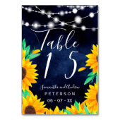 Numéro De Table Chaîne de bois rustique marine lumières tournesol  (Dos)