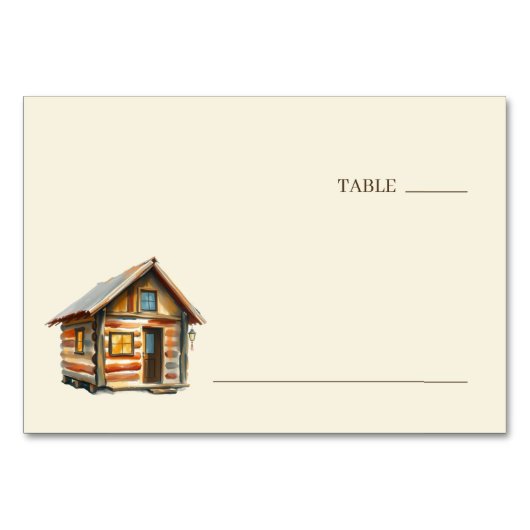 Numéro De Table Chalet Rustique Aquarelle Cozy (Devant)