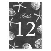 Numéro De Table Chalkboard Beach Thème Coquillages Numéros de tabl (Dos)