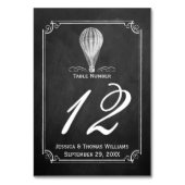 Numéro De Table Chalkboard Hot Air Balloon Collection Mariage (Dos)