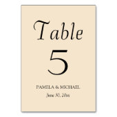 Numéro De Table Champagne Couleur Simple Style Mariage (Dos)