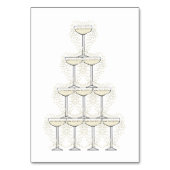 Numéro De Table Champagne Glasses Simple Wedding (Dos)