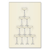 Numéro De Table Champagne Glasses Wedding (Dos)