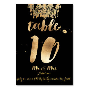 Numéro De Table Chandelier PixDezines/Faux Gold/table 10
