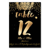 Numéro De Table Chandelier PixDezines/Faux Gold/Table 12 (Dos)