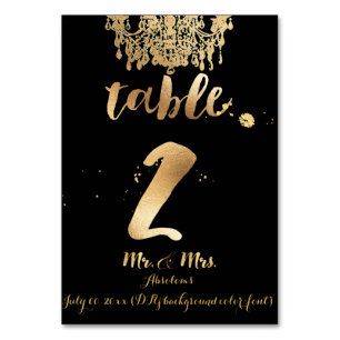 Numéro De Table Chandelier PixDezines/Faux Gold/table 2
