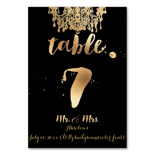 Numéro De Table Chandelier PixDezines/Faux Gold/table 7 (Par défaut)