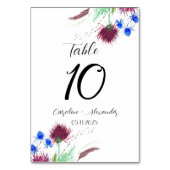 Numéro De Table Chardon violet Floral écossais Rustique Mariage (Dos)