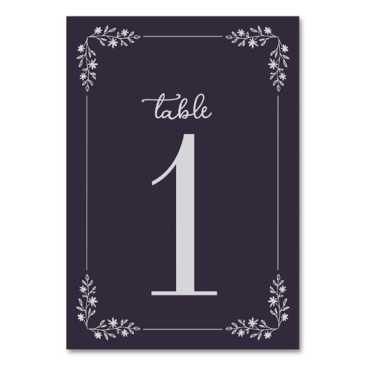 Numéro De Table Charlotte Frame | Couleurs courbes | Mariage (Dos)