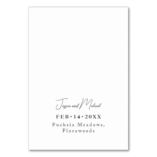 Numéro De Table 💍 Charmant Fuchsia Enchantement : Aquarelle (Dos)