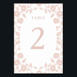 Numéro De Table Charmante Blanc Blanc Romantique Folk Fleurs flora<br><div class="desc">Guidez vos invités avec élégance avec cette carte de numéro de table mariage romantique, avec le même cadre floral roux roux et de style folk, qui coordonne parfaitement avec votre suite d'invitation. La bordure florale dessinée à la main apporte une touche romantique et artistique tout en gardant le design propre...</div>