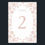 Numéro De Table Charmante Blanc Blanc Romantique Folk Fleurs flora<br><div class="desc">Guidez vos invités avec élégance avec cette carte de numéro de table mariage romantique, avec le même cadre floral roux roux et de style folk, qui coordonne parfaitement avec votre suite d'invitation. La bordure florale dessinée à la main apporte une touche romantique et artistique tout en gardant le design propre...</div>