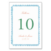 Numéro De Table Charme de Coquette Mariage Peint à la Main (Dos)