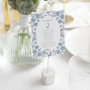 Numéro De Table Charme Dusty Blue Folk Floral Seating Chart