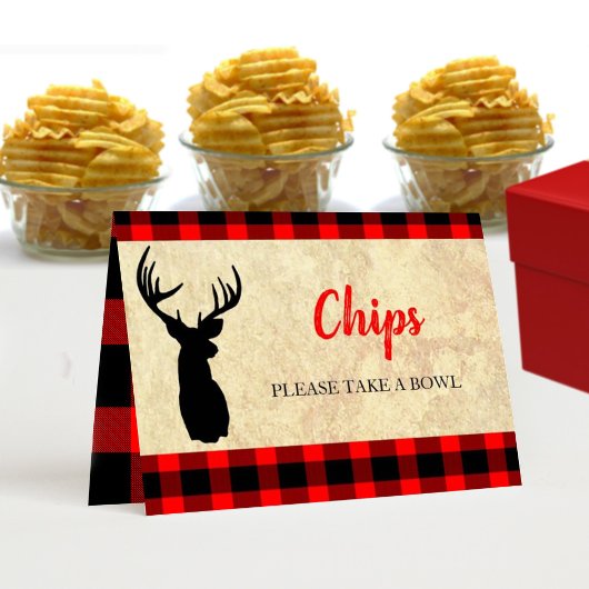 Numéro De Table Chasse Rustique Buffet Étiquette de nourriture Num