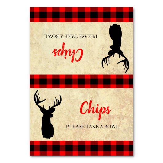 Numéro De Table Chasse Rustique Buffet Étiquette de nourriture Num (Par défaut)