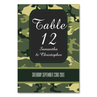 Numéro De Table Chasse verte ou mariage de caméscope militaire