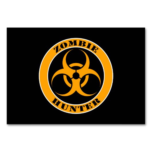 Numéro De Table Chasseur de zombie jaune et noir (Devant)